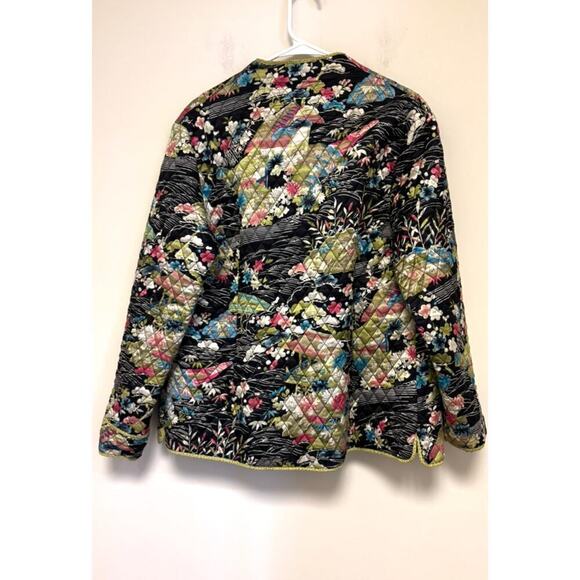 Anne Carson Quilted 100% Silk Floral Jacket Blazer - Picture 4 of 6